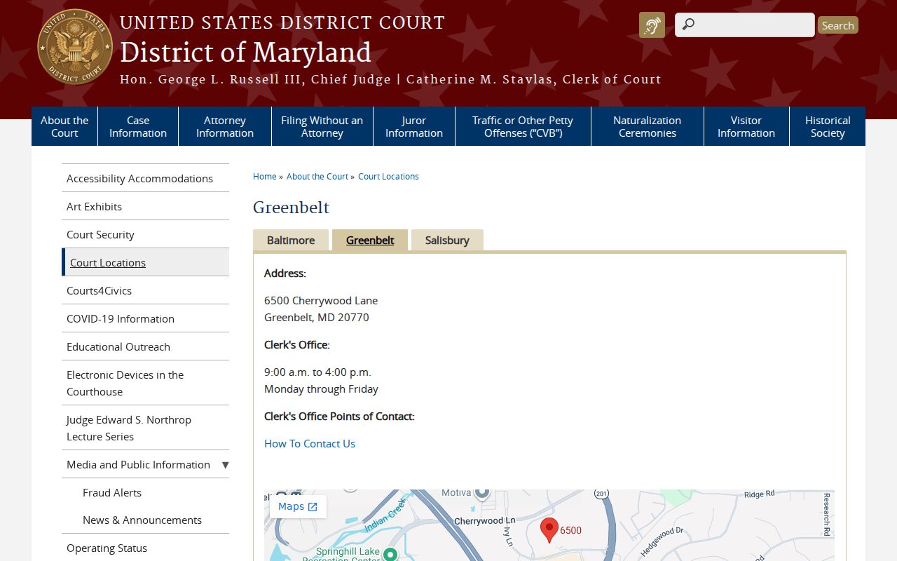 Federal court page in Greenbelt for warrants outside Montgomery County jurisdiction